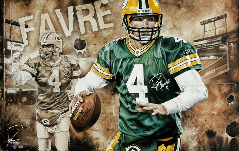 800x506 Brett Favre Locked N' Loaded Justyn Farano Fine Art - Brett Favre Painting