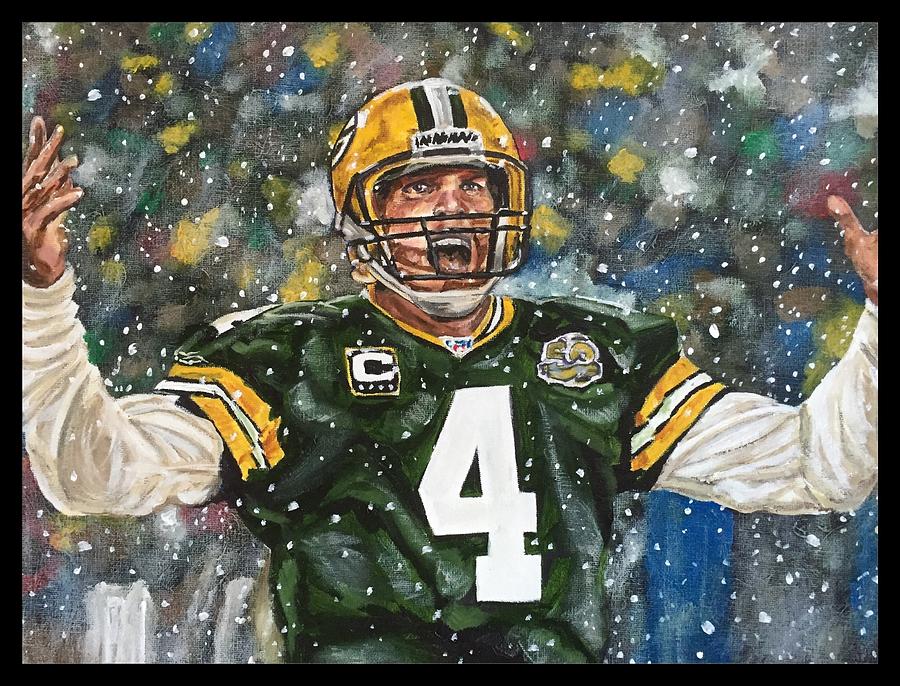 900x686 Brett Favre Painting By Joel Tesch - Brett Favre Painting