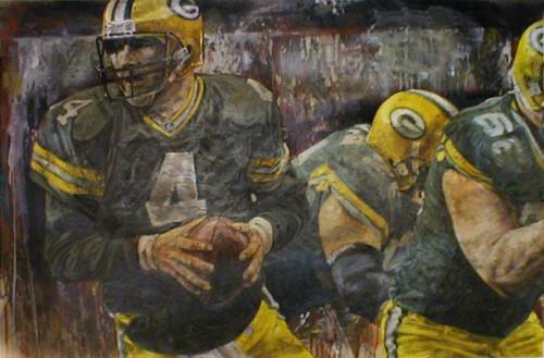 500x329 Brett Favre Superbowl Xxxl By Holland, Stephen Atkinson Fine Art - Brett Favre Painting