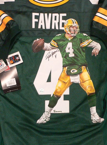 450x610 Brett Favre Painted Jersey - Brett Favre Painting