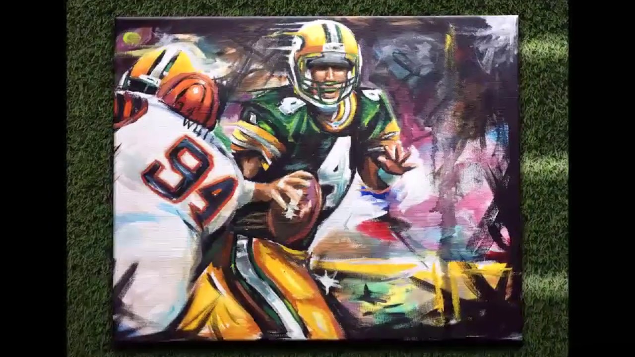 1280x720 Packer Painting - Brett Favre Painting