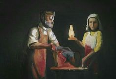 236x160 Rembrandt's Eyes - Brian Johnson Painting