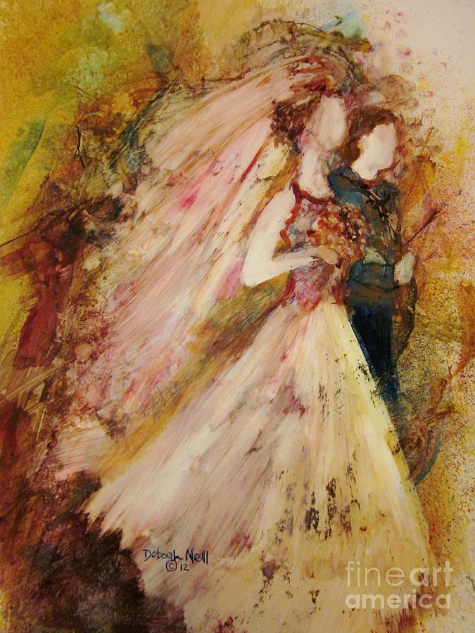 675x900 Father Of The Bride Painting By Deborah Nell - Bride And Groom Painting