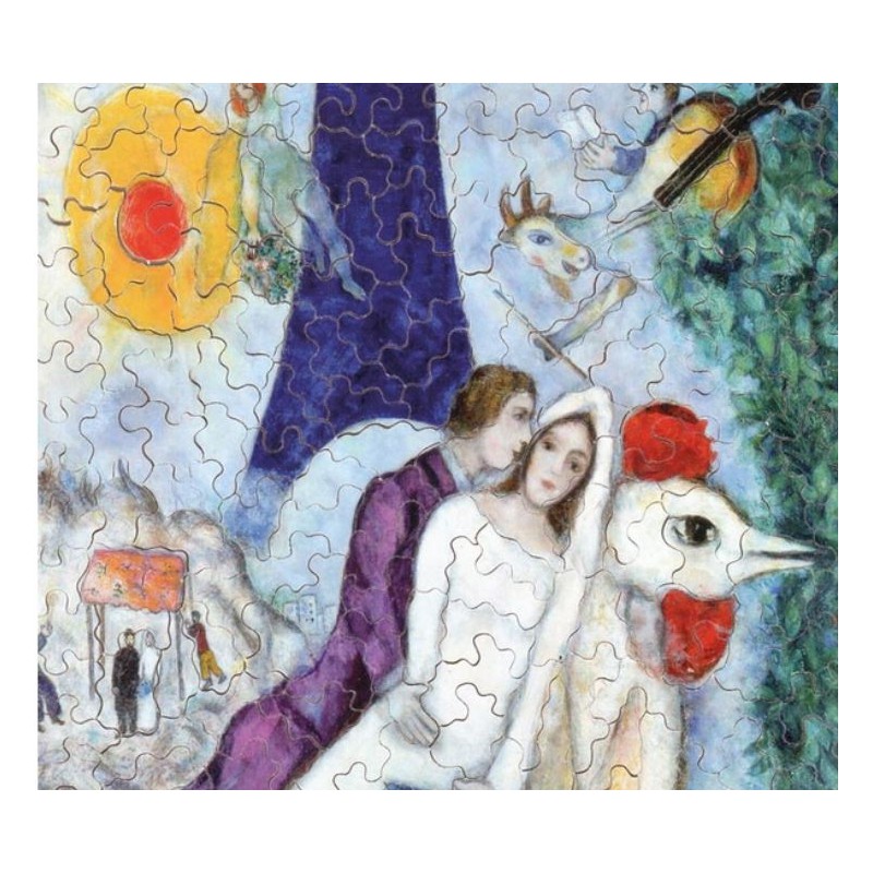 800x800 Puzzle For Adults Bride And Groom Of The Eiffel Tower - Bride And Groom Painting