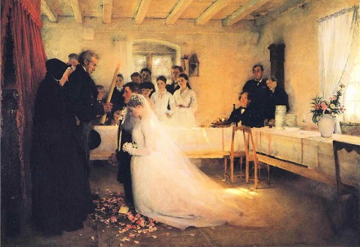 520x357 The Art Of Wedding Portraits A Painting Of The Bride And Groom - Bride And Groom Painting