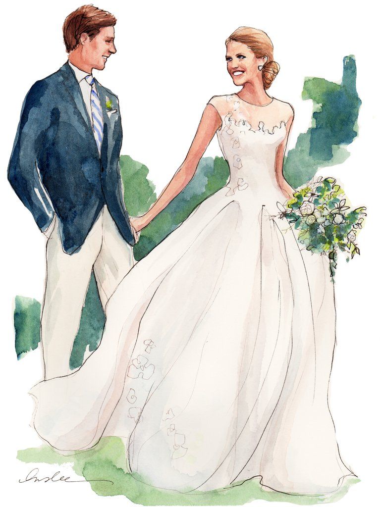 767x1024 Bride + Groom Sketches, Fashion Illustrations - Bride And Groom Painting