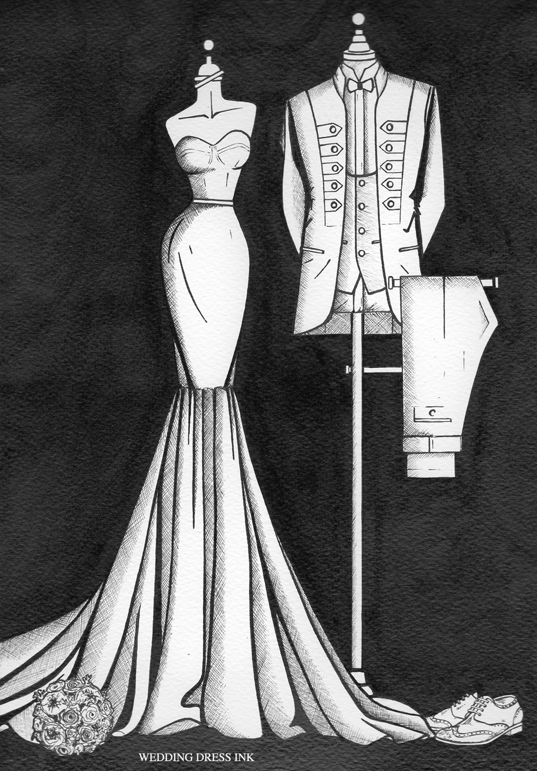 1046x1500 Bride N' Groom Painting - Bride And Groom Painting