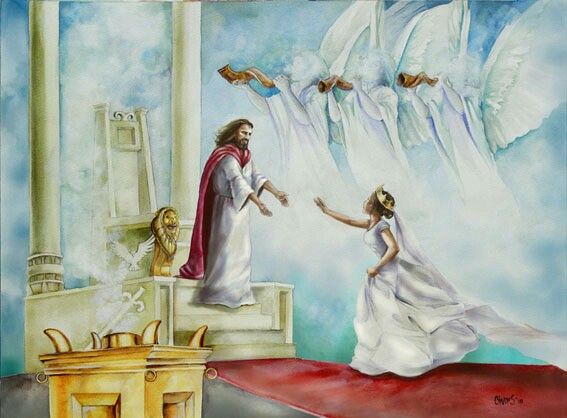 567x418 Prophetic Art Painting With Bride Of Christ Running - Bride Of Christ Painting