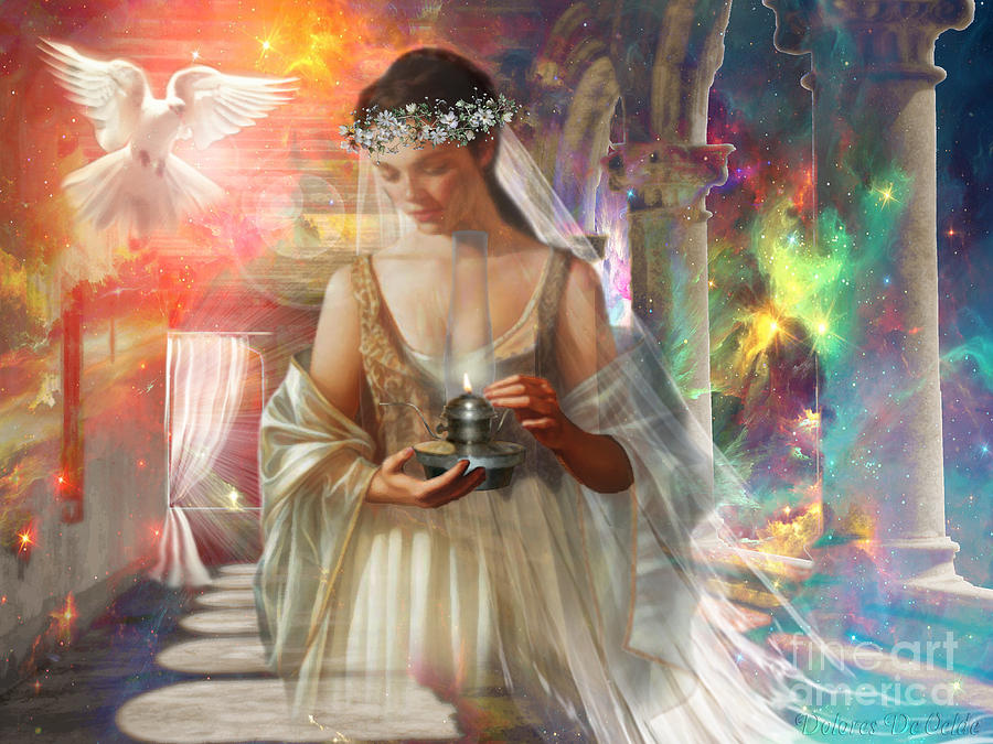 900x675 The Waiting Bride Digital Art By Dolores Develde - Bride Of Christ Painting