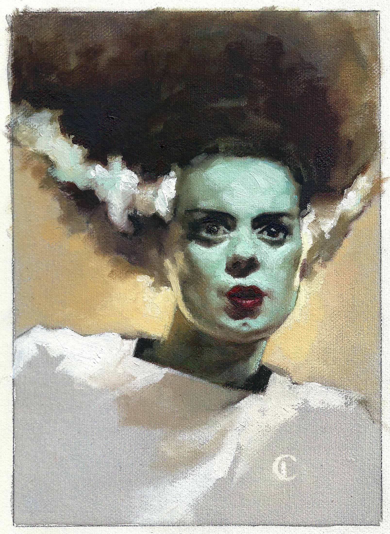 1607x2196 Bride Of Frankenstein - Bride Of Frankenstein Painting