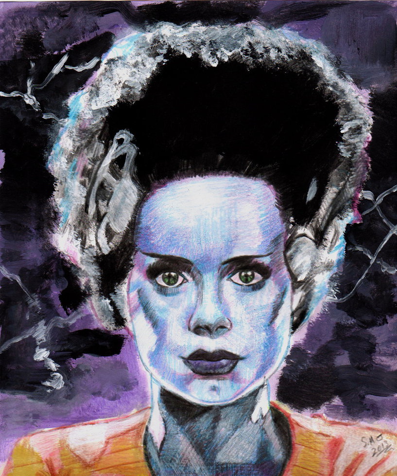817x978 Bride Of Frankenstein - Bride Of Frankenstein Painting