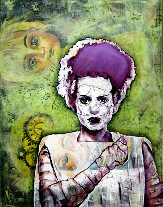 570x726 Bride Of Frankenstein Painting 24''X32'' - Bride Of Frankenstein Painting