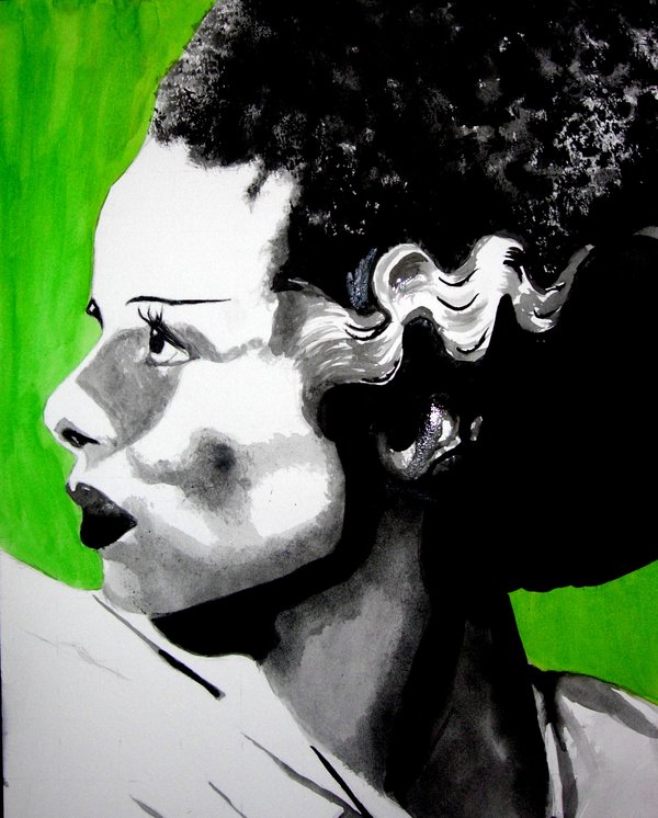 600x746 Bride Of Frankenstein By Mixtapegoddess - Bride Of Frankenstein Painting