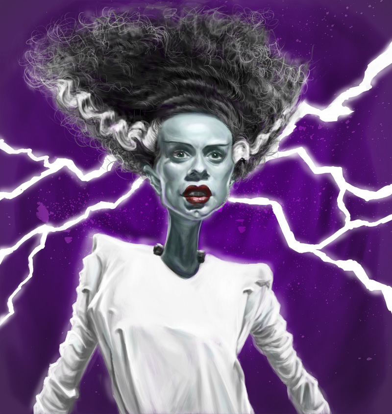800x844 Bride Of Frankenstein - Bride Of Frankenstein Painting