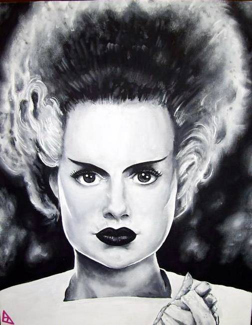 505x650 Stunning Bride Of Frankenstein Artwork For Sale On Fine Art Prints - Bride Of Frankenstein Painting