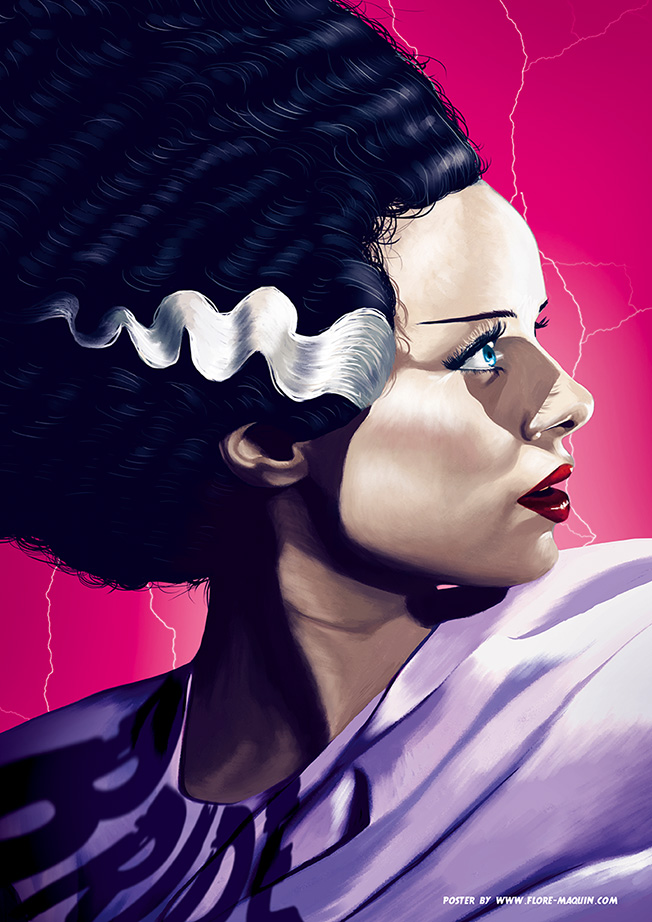 652x922 The Bride Of Frankenstein Flore Maquin - Bride Of Frankenstein Painting