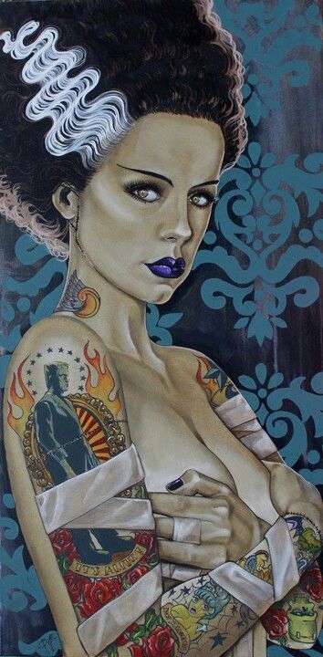 354x720 633 Best Artwork I Love Images On Monsters, Posters - Bride Of Frankenstein Painting