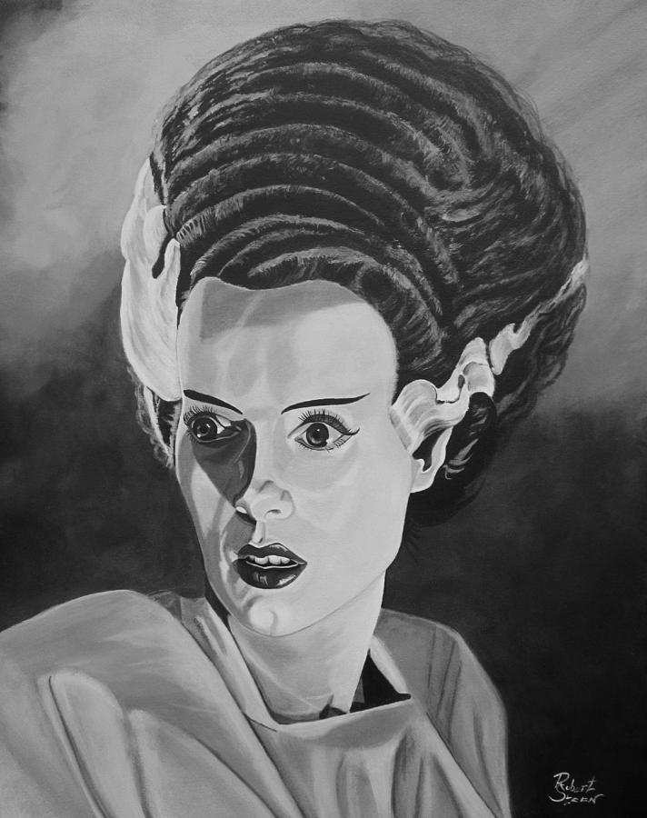 712x900 Bride Of Frankenstein Painting By Robert Steen - Bride Of Frankenstein Painting