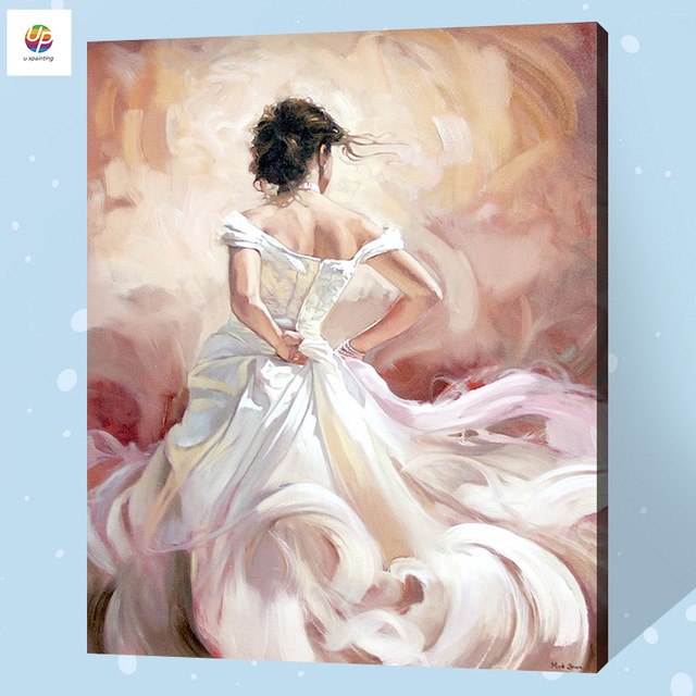 640x640 Frameless Diy Digital Painting By Number Dressing Bride Acrylic - Bride Painting