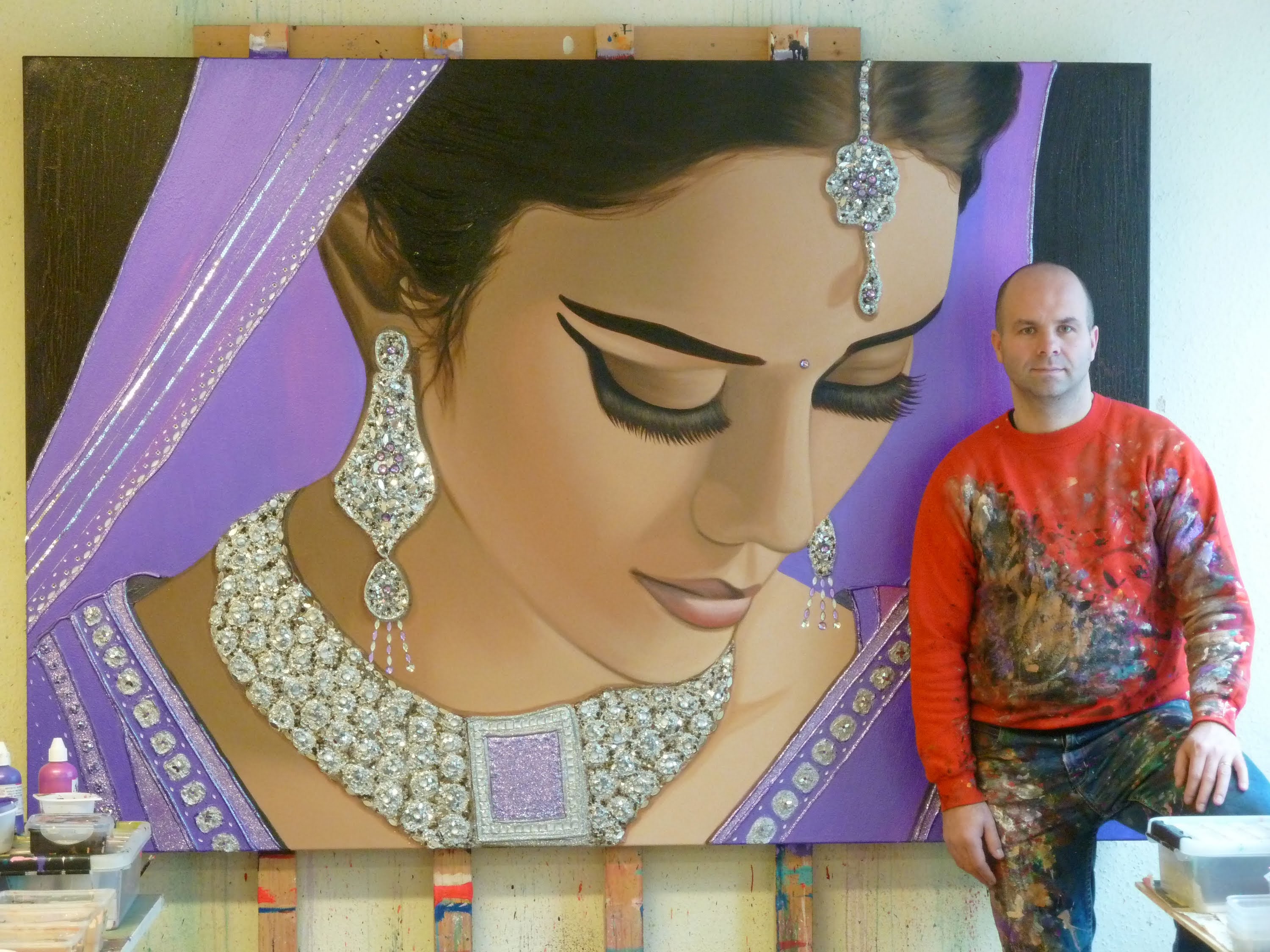 3000x2250 Indian Bride Painting Portrait Indian Beauty - Bride Painting