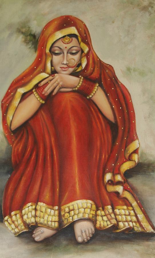 542x900 Indian Bride Painting By Kamal Gill - Bride Painting
