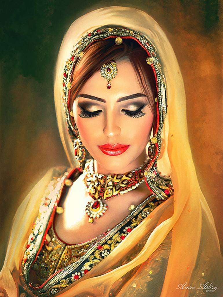 770x1026 Saatchi Art Indian Bride Painting By Amro Ashry - Bride Painting