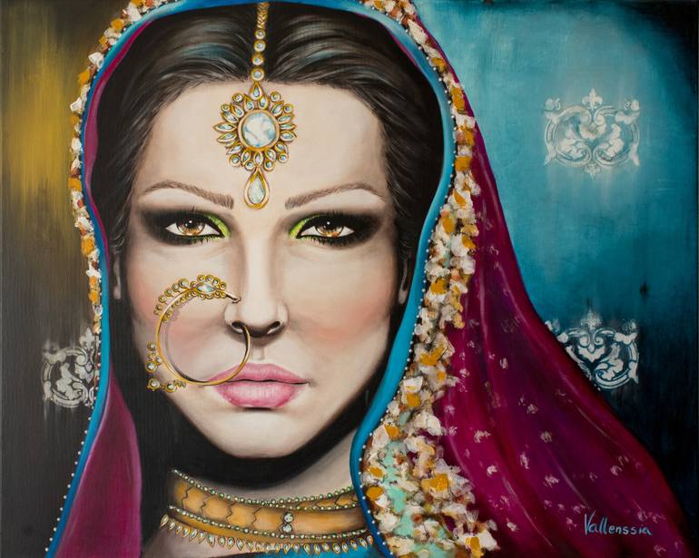 770x615 Saatchi Art Indian Bride Painting By Snjezana Blagsic - Bride Painting