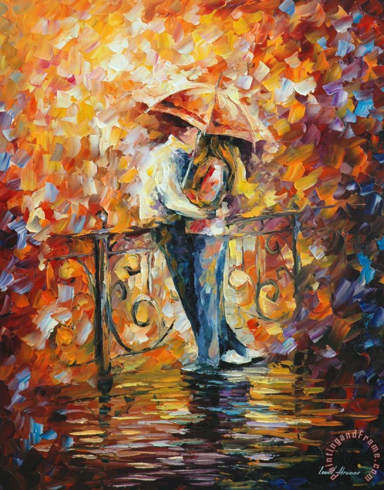 753x960 Leonid Afremov Kiss On The Bridge Painting - Bridge Painting