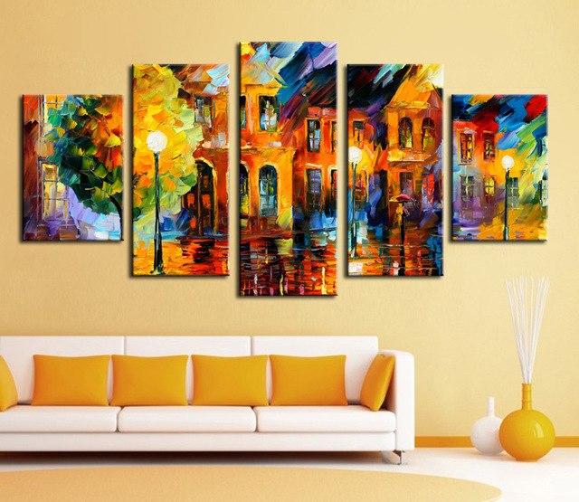 640x555 Wall Art Hot Sell 5 Piece Wall Art Sets Bright Color Abstract - Bright Color Painting