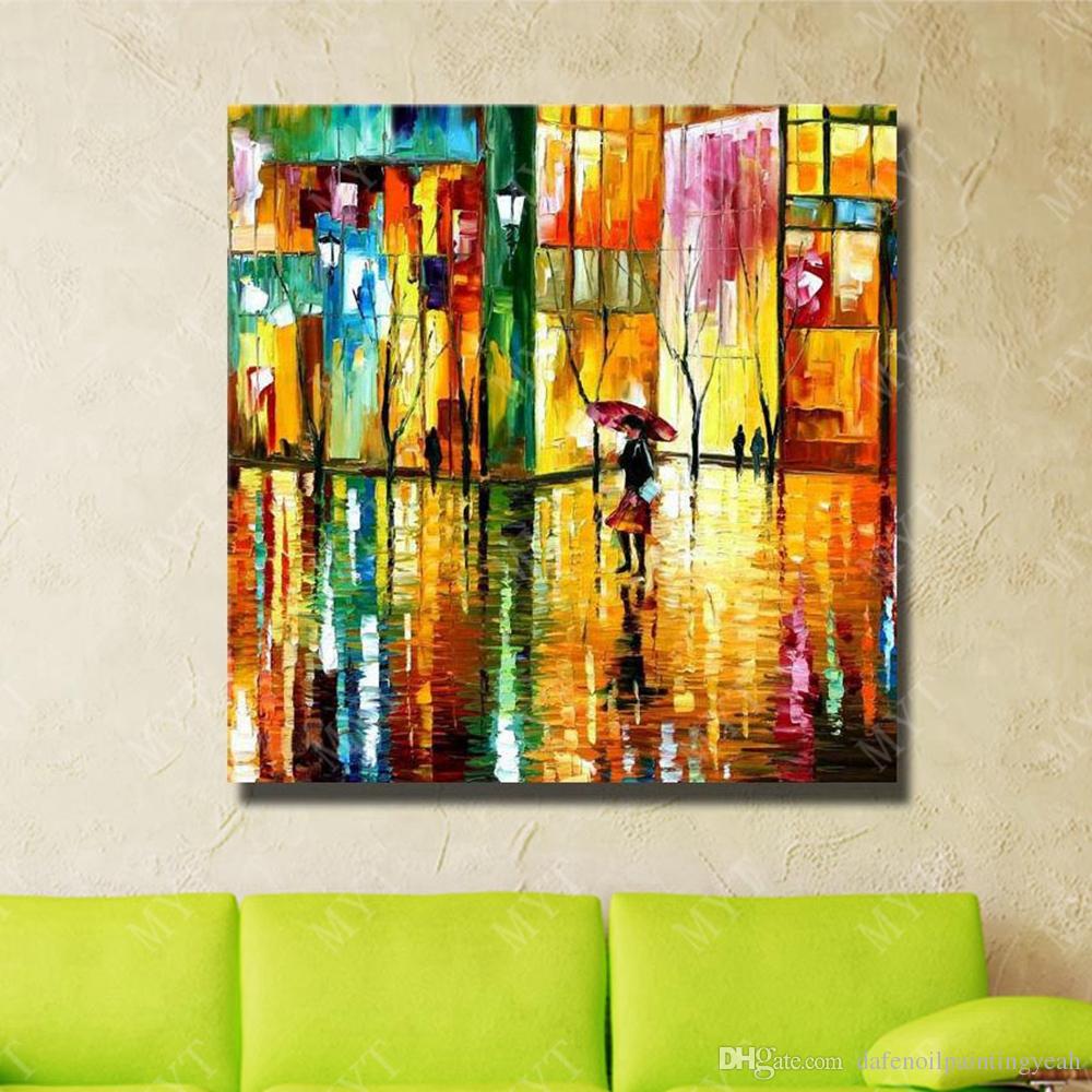 1000x1000 2018 Home Decor Bright Color Landscape Oil Painting For Living - Bright Color Painting