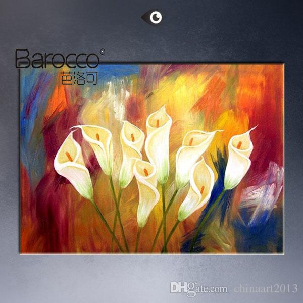 600x600 2018 Pure Hand Painted Bright Color Flowers Oil Painting On Cavas - Bright Color Painting