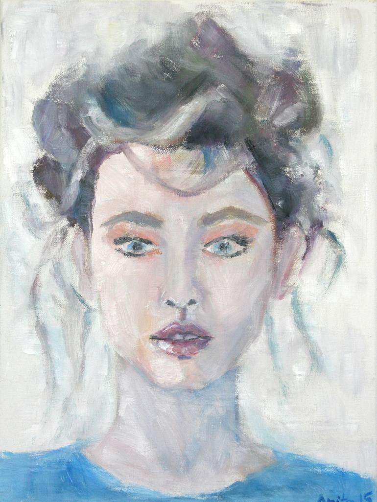 770x1026 Saatchi Art Girl With Bright Eyes Painting By Anita Kobierska - Bright Eyes Painting