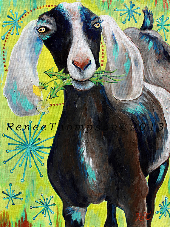 570x760 Bright Eyes 11 By 14 Print Goat Painting - Bright Eyes Painting