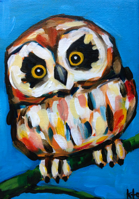 560x800 Bright Eyes Bird Painting By Kto Art - Bright Eyes Painting