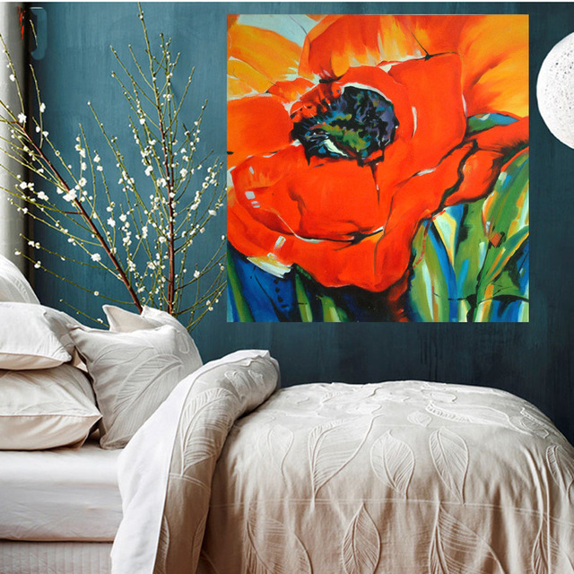 640x640 Canvas Painting Fashion Poster Bright Flower Wall Picture Canvas - Bright Flower Painting