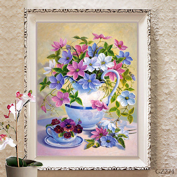 350x350 Gz274 4050 Bright Flower Art Diamond Painting With Full - Bright Flower Painting
