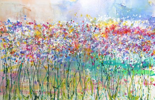 600x388 Le Jardin Is A Bright Flower Painting Textures - Bright Flower Painting