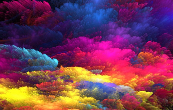 596x380 Wallpaper Background, Paint, Colors, Colorful, Abstract, Rainbow - Bright Painting