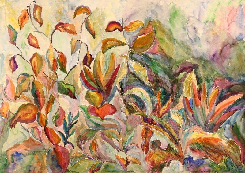 800x563 Dark And Bright Watercolor Scenery Stock Photo Colourbox - Bright Watercolor Painting