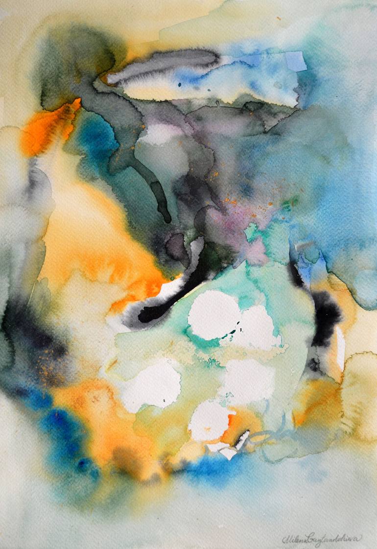 770x1121 Saatchi Art Water Reflex - Bright Watercolor Painting