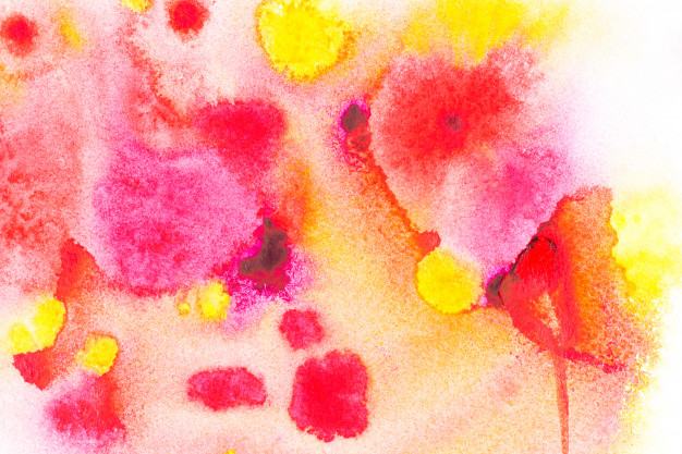 626x417 Abstract Painting With Bright Red, Pink And Yellow Watercolor - Bright Watercolor Painting