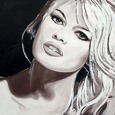400x399 Reproduction Portrait Painting Brigitte Bardot - Brigitte Bardot Painting