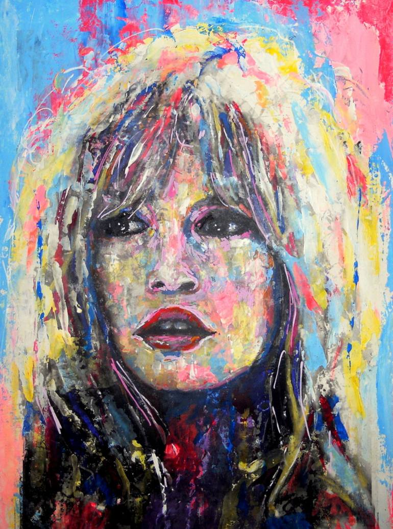 770x1035 Saatchi Art Brigitte Bardot Painting By Jy Rendo - Brigitte Bardot Painting