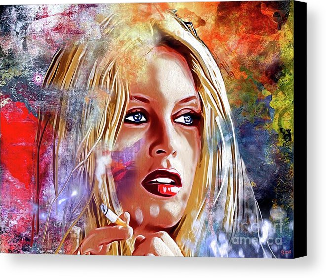 661x563 Brigitte Bardot Painted Face Canvas Print Canvas Art By Daniel Janda - Brigitte Bardot Painting