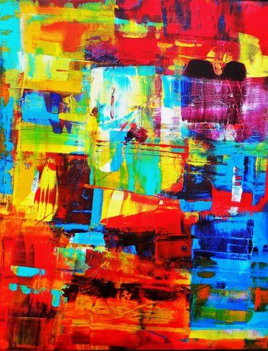 382x500 Feels So Good By Artist Rick Heck. Bold Expressive Colors - Brilliant Painting