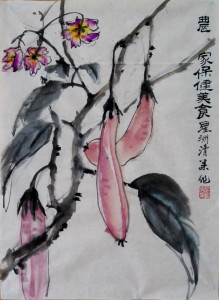 219x300 How To Paint Eggplant - Brinjal Painting