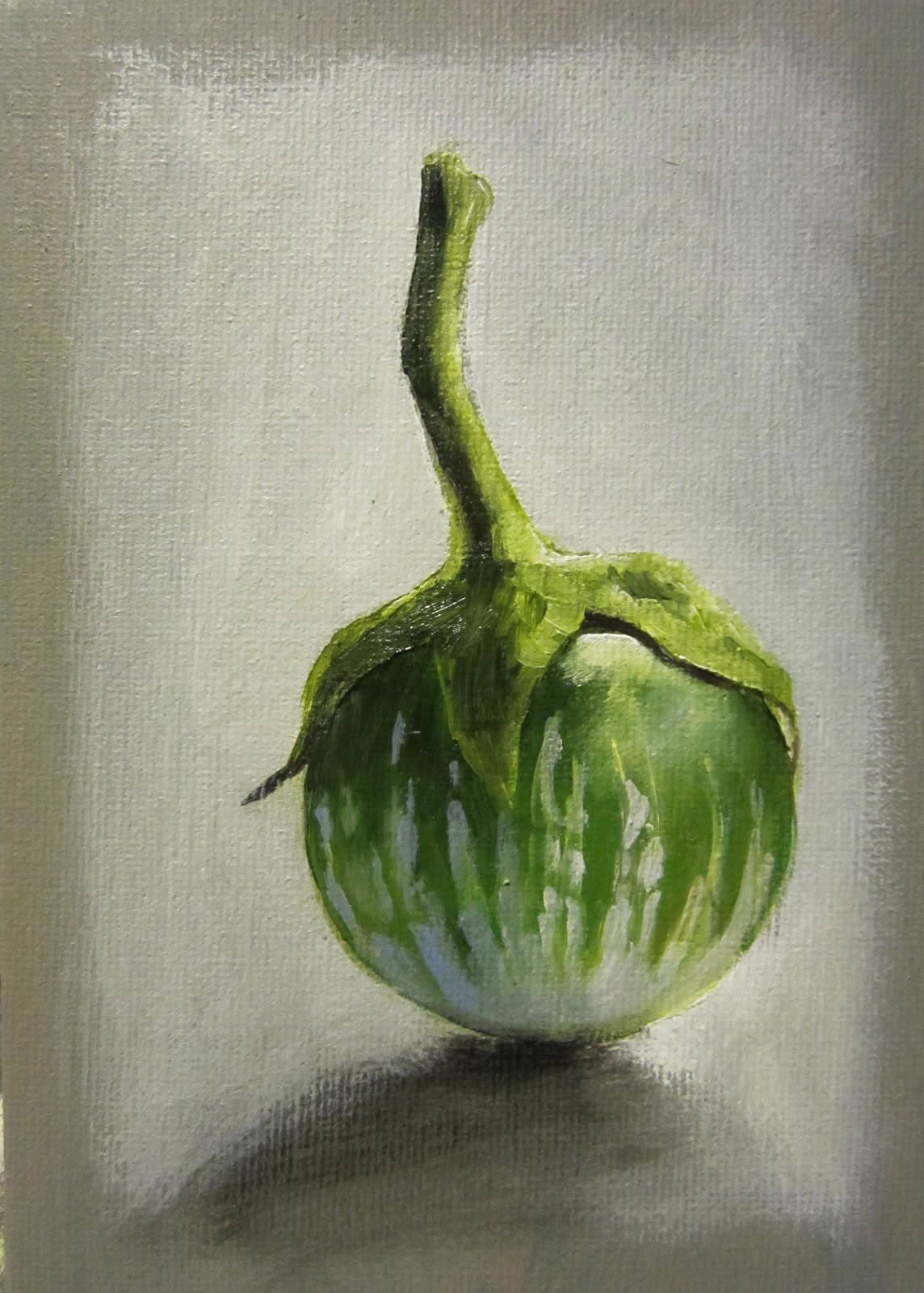 1144x1600 One Painting A Day Kermit Eggplant And Reflected Light - Brinjal Painting