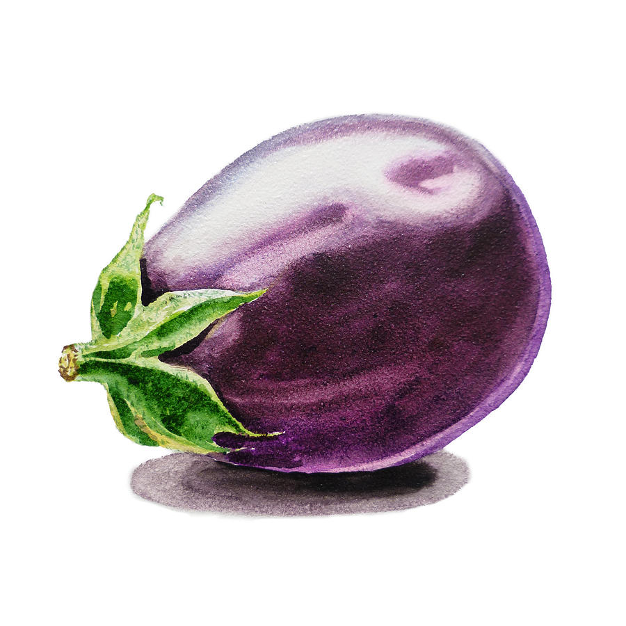 900x900 Artz Vitamins An Eggplant Painting By Irina Sztukowski - Brinjal Painting