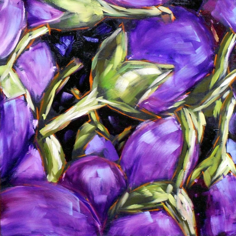 800x799 Passionate Purple Eggplant Painting - Brinjal Painting
