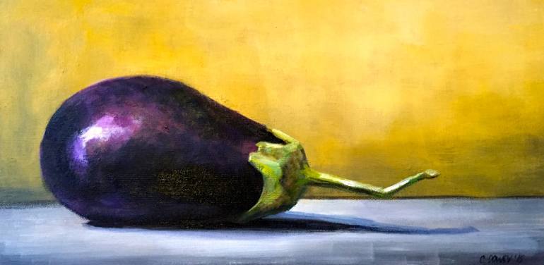 770x376 Saatchi Art Eggplant On Gold - Brinjal Painting
